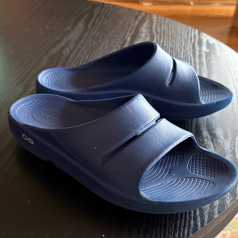 OOFOS Blue Sandals